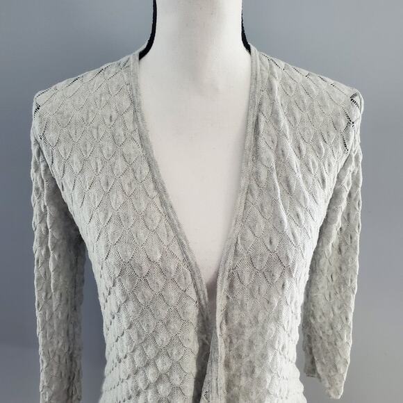 Belldini Lightweight Gray Open Knit Open Cardigan S - Picture 3 of 7